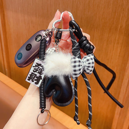 Handmade DIY Plush Gloves Bracelet Keychain - Creative Car Bag Pendant