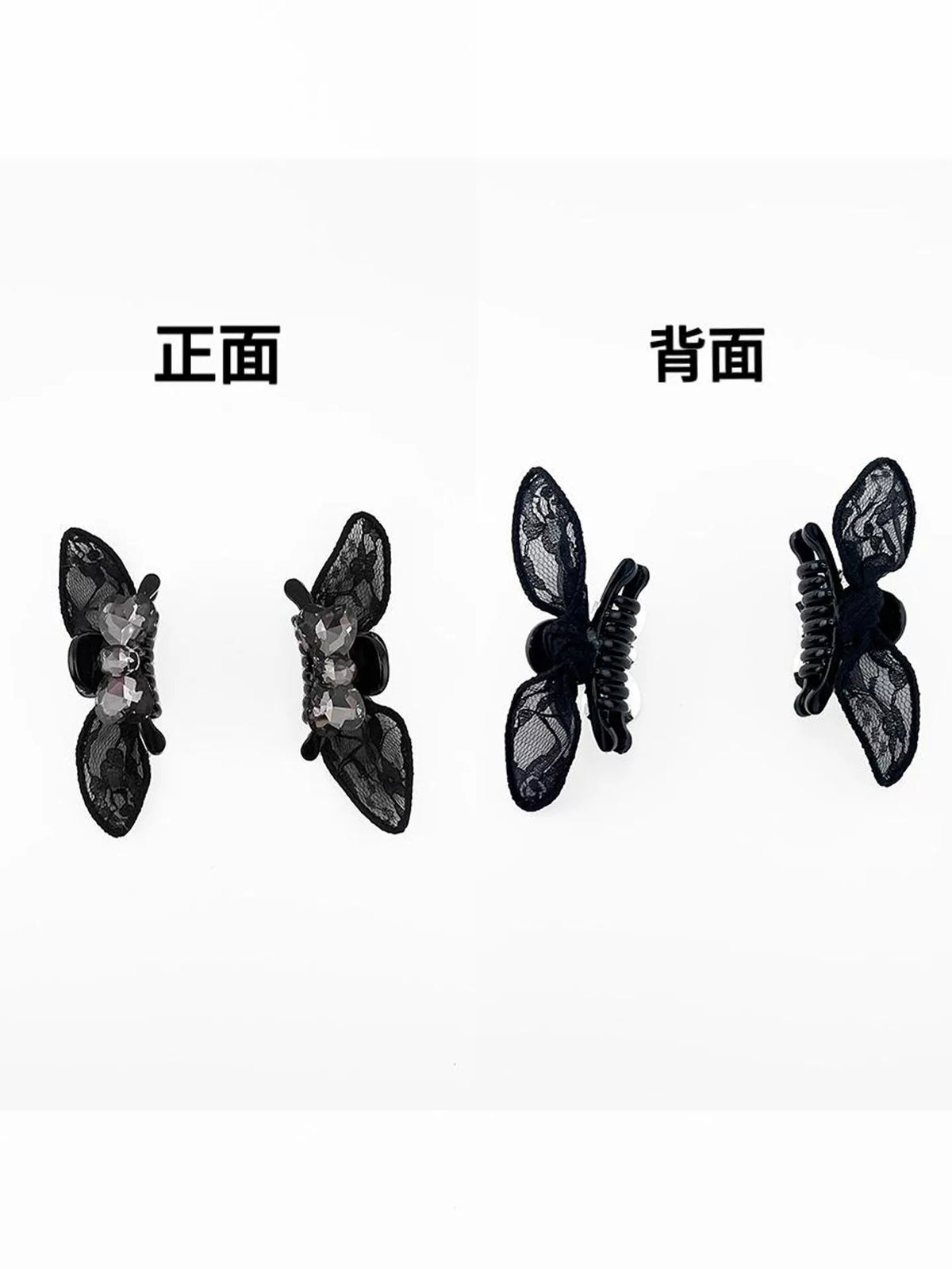 Black lace bow small claw clip for women, high-end bang clip, side clip, forehead hair clip, 2026 new headwear
