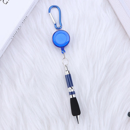 metal draw pen portable stretch ballpoint pen outdoor carabiner keychain telescopic writing pen wholesale