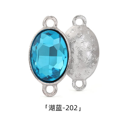 Oval 10*14mm double hanging zinc alloy silver chain headband pendant clothing DIY accessories hairpin headband hanging