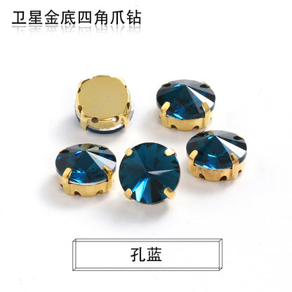 Xichuan new gold background satellite square corner hand sewing drill claw drill DIY clothing collar dress accessories material wholesale