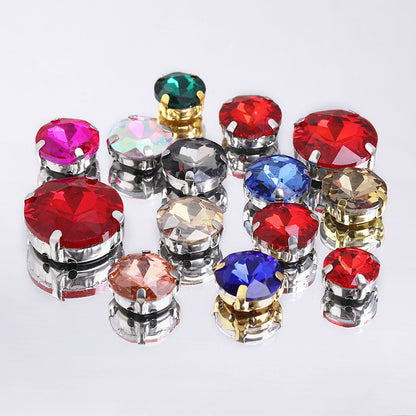 Four-corner gemstone flower crystal claw diamond thickened with base support Hand stitched rhinestone event dinner wear accessories claw drill