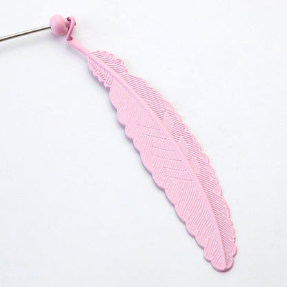 DIY Beaded Feather Bookmark - Primary School Graduation Anniversary Souvenir Metal Bookmark Children's Cute Bookcase Pendant