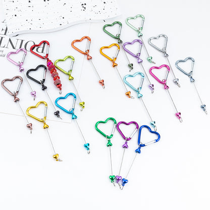 DIY Beaded Love Carabiner - Metal Bag Hook Jewelry Outdoor Kettle Backpack Carabiner