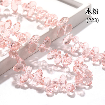 Water Drop Crystal Glass Beads - 6x12mm Horizontal Hole Multi-Color Beaded Curtain Clothing DIY
