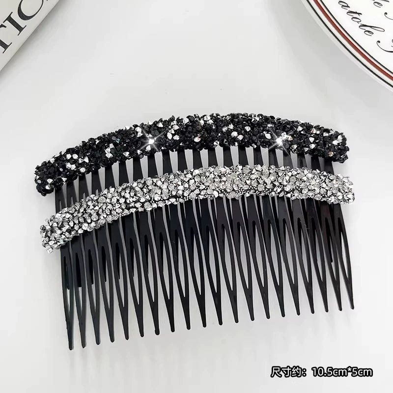 Premium glitter rhinestone hair comb, loose hair management tool, 2026 new toothbrush, bangs inverted comb, elegant hair clip, hair accessory