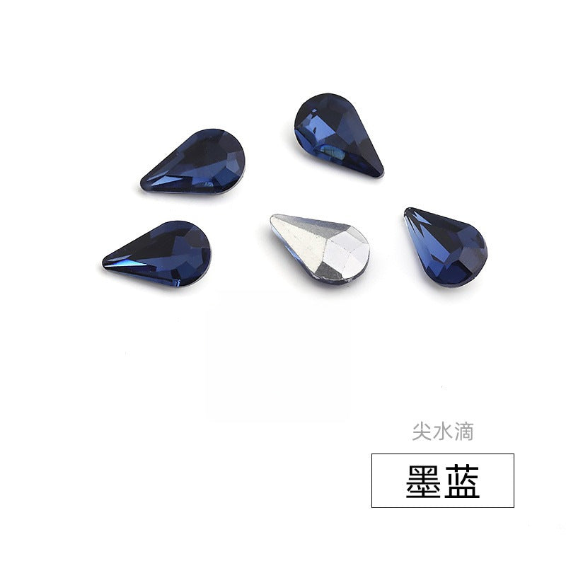 Long Drop Teardrop Diamond Rhinestones - Silver Crystal Luggage Jewelry Nail Art Clothing Hair Accessories