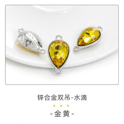 Direct supply of waterdrop double pendants, zinc alloy pendants, earrings, bracelets, jewelry accessories, high-value waterdrop double pendants