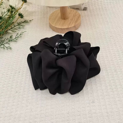 Large black mesh rose feather claw clip for women, sophisticated back hair clip, shark clip, fixed clip