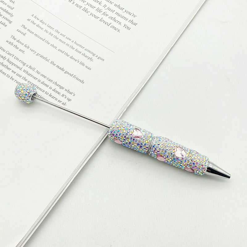 Love full diamond ballpoint pen creative DIY beading handmade diamond inlaid ballpoint pen educational student stationery spot wholesale