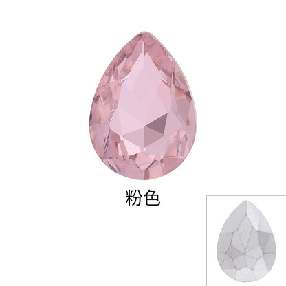Drop Shape Diamond, Real Silver Plated Bottom Glass, Rhinestone Luggage, Hair Accessories, Accessories, Culet Drop Diamond