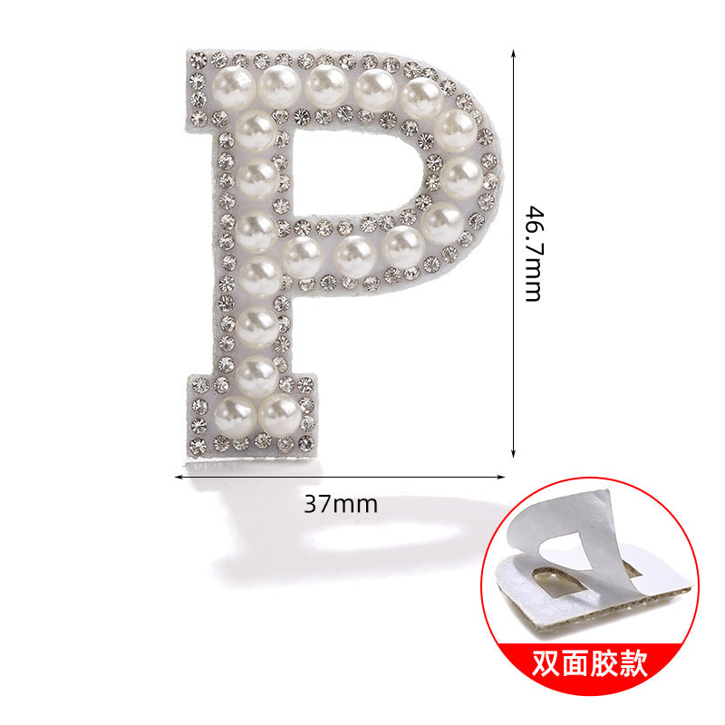 26 English letter patches, pearl adhesive backing tape, DIY double-sided decorative decoration, peel-off self-adhesive patch stickers