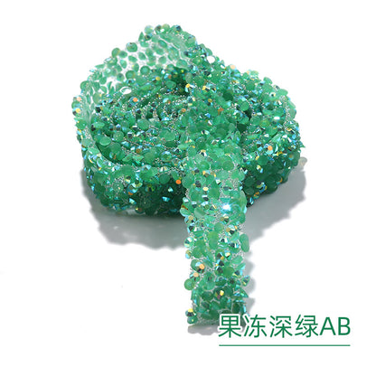 Jelly color resin drill strip adhesive self-adhesive hot iron drill rhinestone crafts clothing accessories accessories resin drill belt