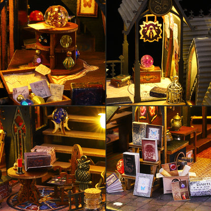 Jiate DIY Cottage Luna Magic House Wooden Handmade Miniature Landscape Model Ornament Holiday Birthday Gift