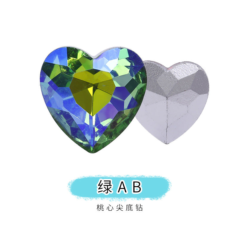 Heart Pointed Bottom Diamond Rhinestones - Crystal Glass Phone Sticker Clothing Headband Jewelry Accessories