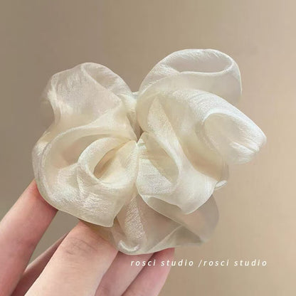 Forest style mesh super large intestine hair tie for women, high-end elastic and durable hair tie, retro head flower 2025 new style