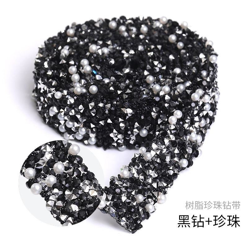 Resin Diamond Rhinestone Strips - Tear-Off Ready-to-Paste Sequins Hot Diamond Shoes Clothing Accessories and DIY crafty