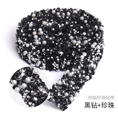 Resin Diamond Rhinestone Strips - Tear-Off Ready-to-Paste Sequins Hot Diamond Shoes Clothing Accessories and DIY crafty