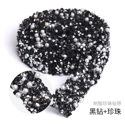 Resin drill belt tear off adhesive rhinestone strip clothing shoe bag drill hair dryer crystal drill handmade resin DIY accessories