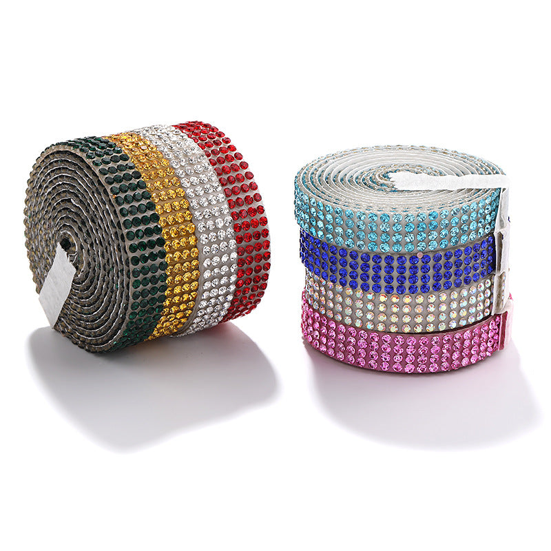 4-row diamond tape, exquisite self-adhesive diamond strips, DIY jewelry accessories, crystal water rhinestone stickers, diamond adhesive decoration, self-adhesive