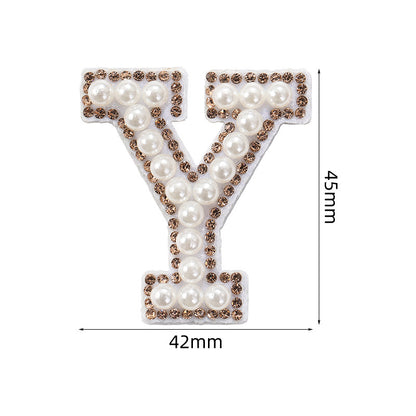 Crystal yellow diamond 26-letter fabric patch set, hot-hot stamped colored letter patch for clothing bags, diamond patches