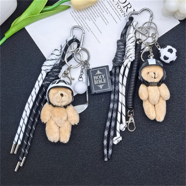 In the spring ins Korea helmet bear pendant suitable for Apple mobile phone pendant bag bag accessories girly heart cute