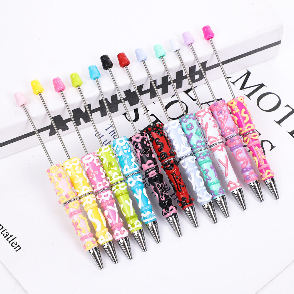 DIY cream hand-painted ballpoint pen hand-painted oil ballpoint pen macaron cream spinning cute pen spot wholesale