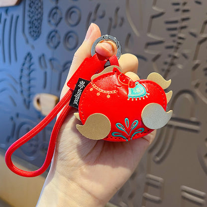 2026 Year of the Horse Money Leather Keychain Pendant Couple Car Keychain Bag Ornament New Year Gift