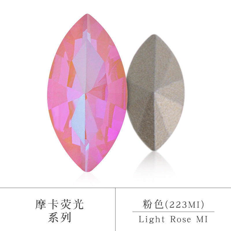 Pointed Base Horse-Eye Mocha AB Rhinestone Accessories Finished Accessories DIY Accessories Special-shaped Rhinestone Materials Factory Wholesale
