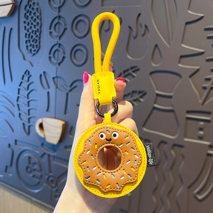 Creative PU leather simulation food keychain pendant couple hamburger car keychain bag pendant small gift