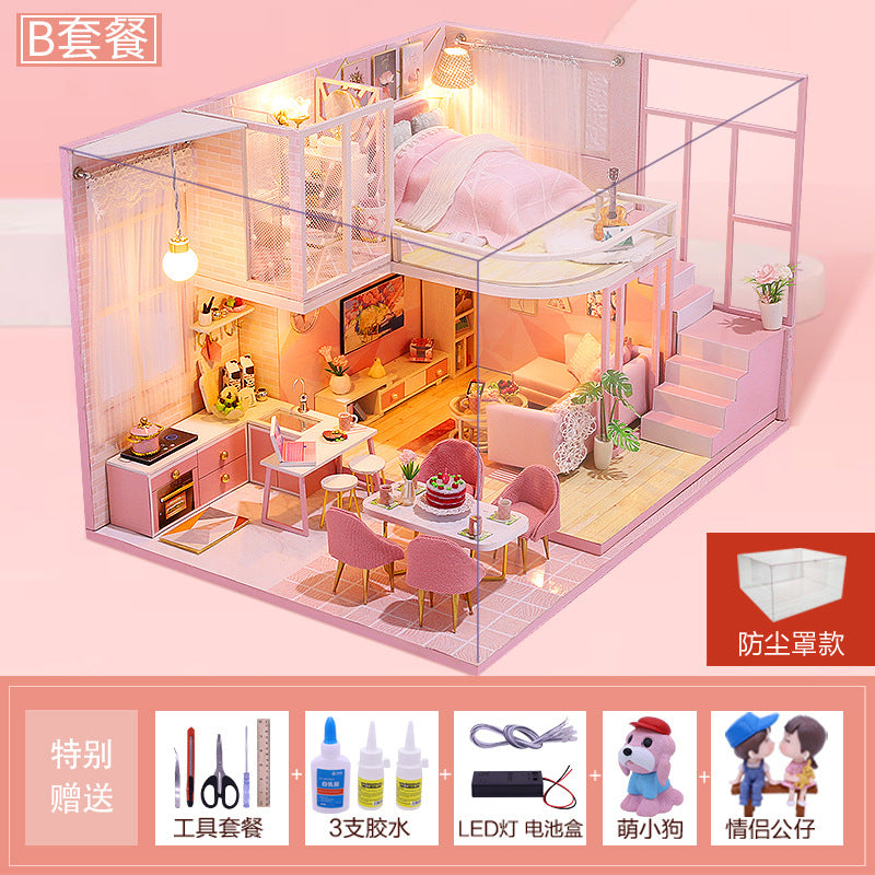 Yangbei DIY cabin making mini princess small house model assembly villa toy creative birthday gift female