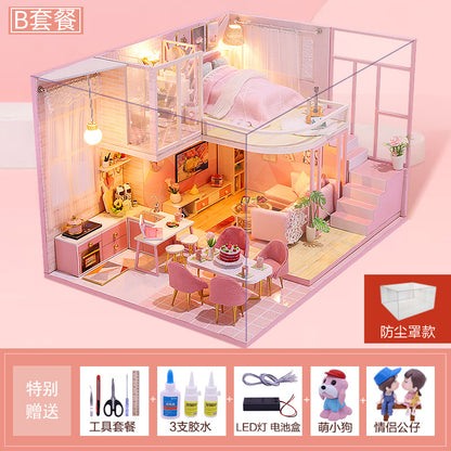 Yangbei DIY cabin making mini princess small house model assembly villa toy creative birthday gift female