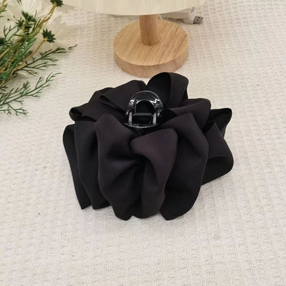 Black Satin Bow Claw Clip for Women, Premium 2026 New Cloud Bubble Hair Clip, Minimal Hair Volume, Shark Clip