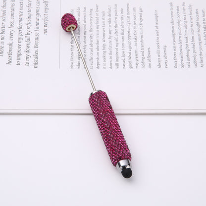 Source wholesale DIY touch screen full diamond ballpoint pen AB dazzling faience clay diamond ballpoint pen cross-border hot selling handmade gifts