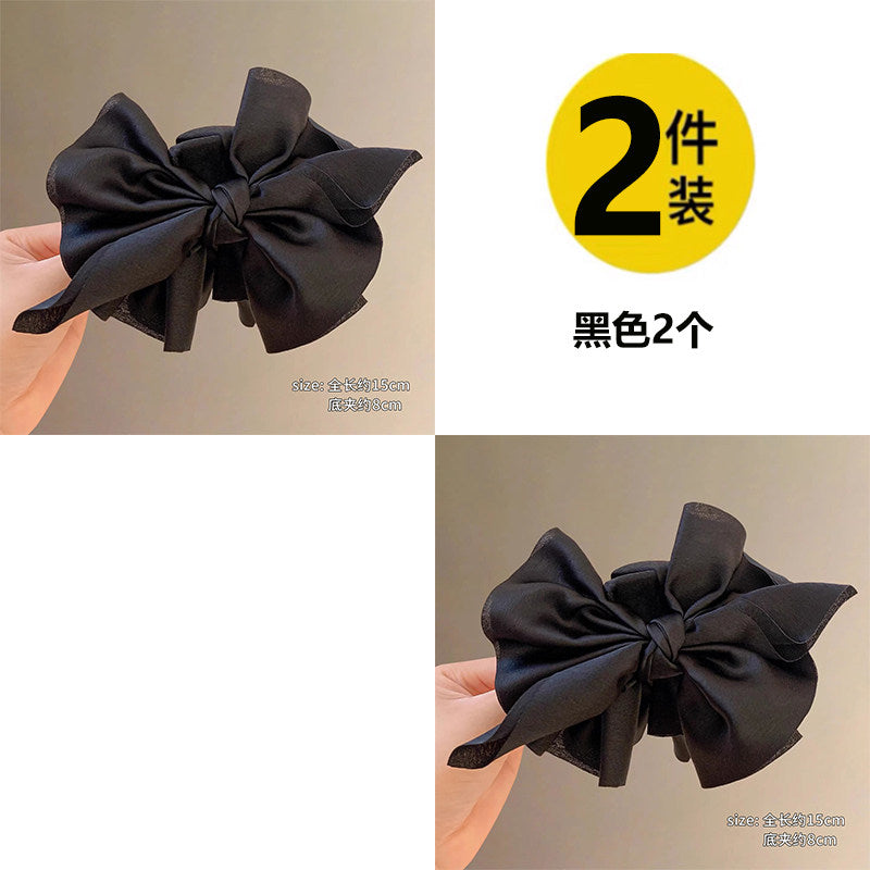 Korean-style bow claw clip for women, high-end look, full-toned hair volume at the back of the head, high-end shark clip hair clip, small size
