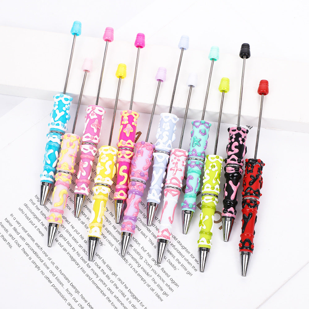 DIY cream hand-painted ballpoint pen hand-painted oil ballpoint pen macaron cream spinning cute pen spot wholesale