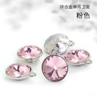 12mm zinc alloy satellite single pendant bag, necklace, bracelet, clothing decoration, accessory satellite shape round single-hole pendant
