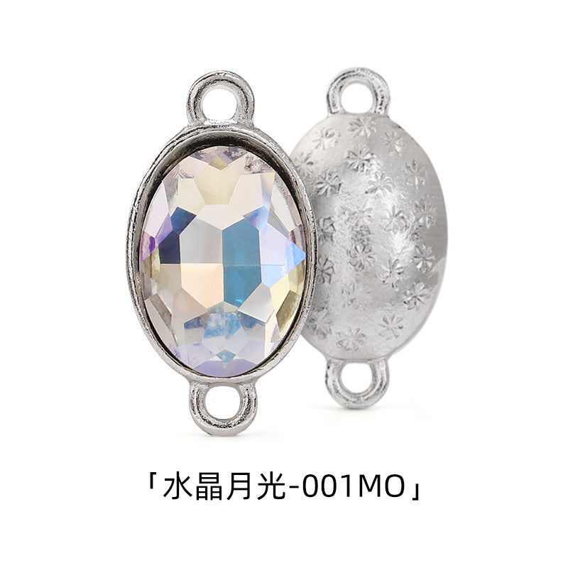 Oval 10*14mm double hanging zinc alloy silver chain headband pendant clothing DIY accessories hairpin headband hanging