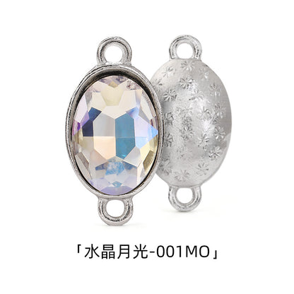 Oval 10*14mm double hanging zinc alloy silver chain headband pendant clothing DIY accessories hairpin headband hanging