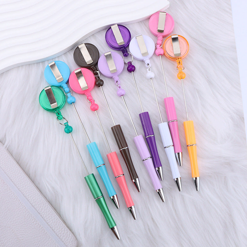 DIY easy to pull buckle ballpoint pen color plastic retractable doctor nurse badge card easy pull cable buckle