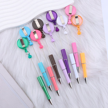 DIY easy to pull buckle ballpoint pen color plastic retractable doctor nurse badge card easy pull cable buckle