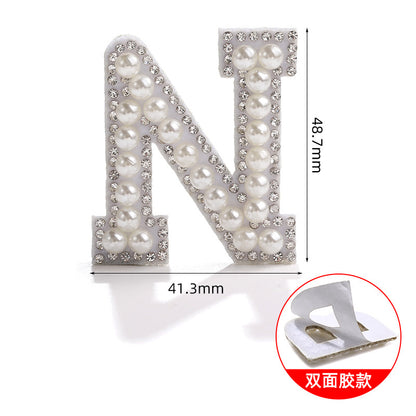 26 English letter patches, pearl adhesive backing tape, DIY double-sided decorative decoration, peel-off self-adhesive patch stickers