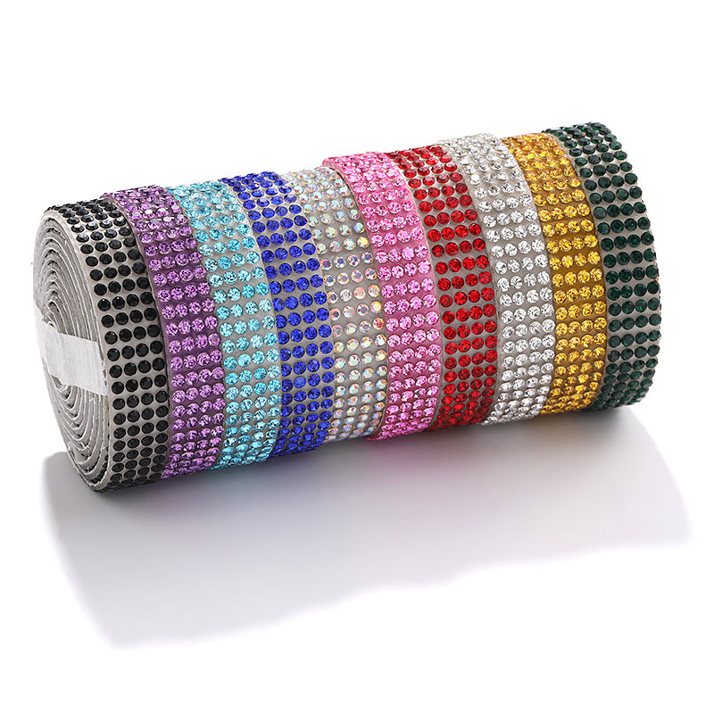 4-row diamond tape, exquisite self-adhesive diamond strips, DIY jewelry accessories, crystal water rhinestone stickers, diamond adhesive decoration, self-adhesive