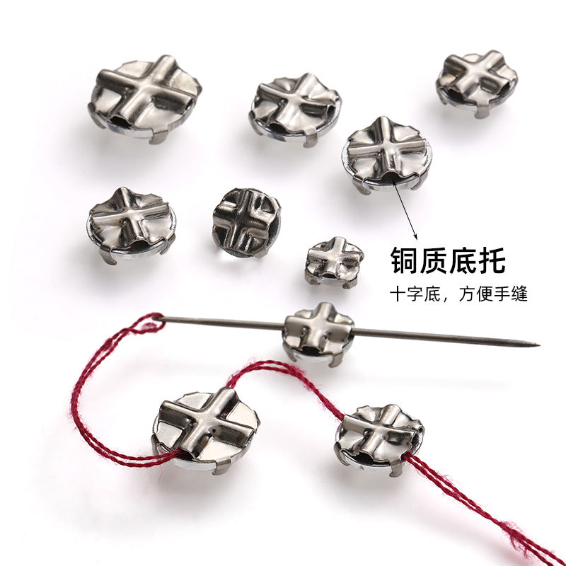 Round cross-shaped copper claw base with thickened hand-sewn rhinestone glass hand-sewn claw revolver - DIY accessories for wedding dresses