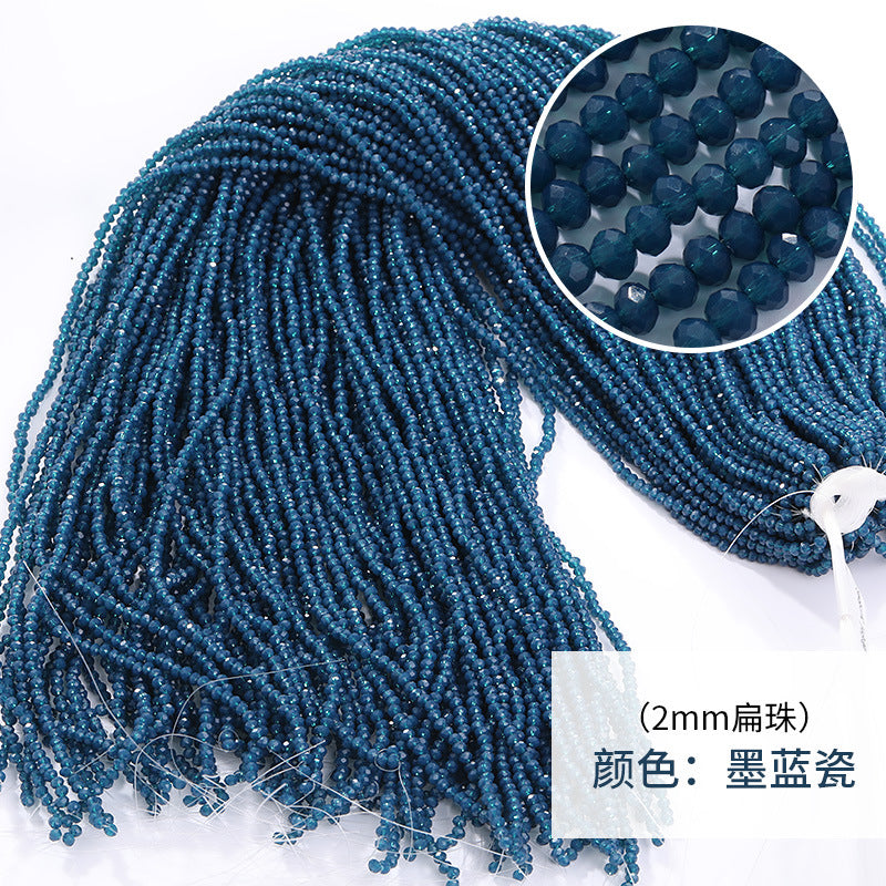 2mm crystal through-hole glass flat bead bracelet, necklace, accessories, door curtain beads, clothing materials, DIY flat beads, loose beads