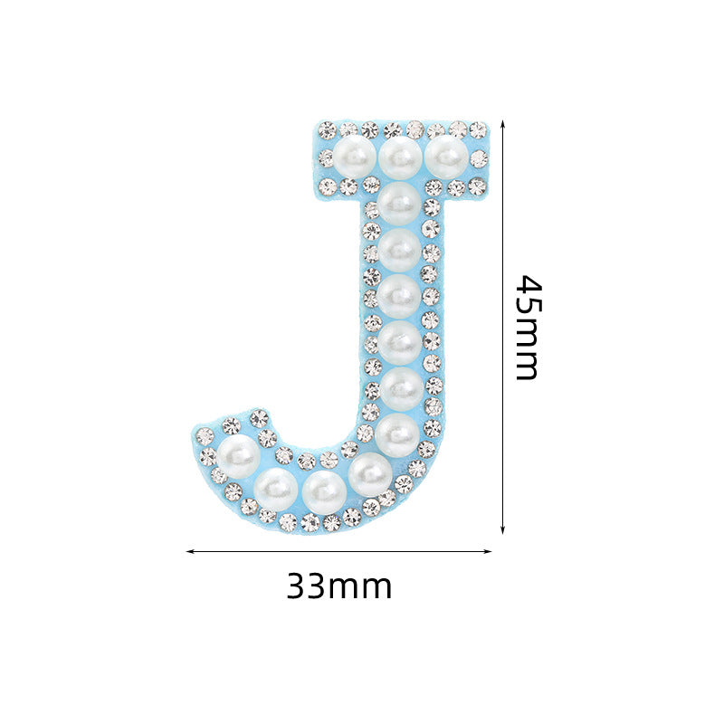 Hot Heat Patch Stickers with 26 English Letters Stickers DIY Accessories Clothing and Hat Accessories Blue Non-Woven Fabric Stickers
