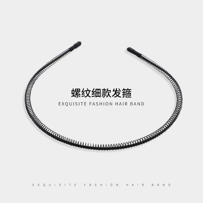 Simple black metal headband for women's face washing, sports invisible men's hairband fixed headband that does not tighten hair clips