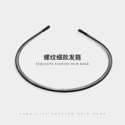 Simple black metal headband for women's face washing, sports invisible men's hairband fixed headband that does not tighten hair clips