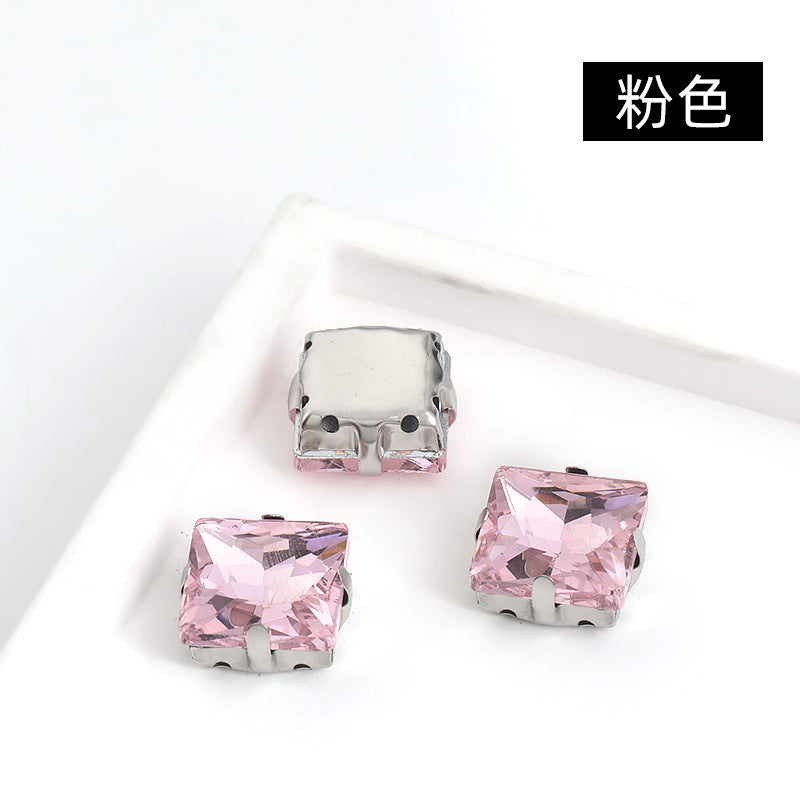 Square claw drill perforated hand sewing rhinestone wedding dress accessories handmade material accessories square claw drill