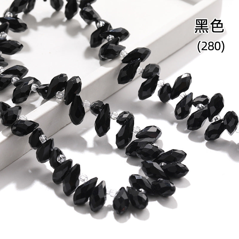 Water Drop Crystal Glass Beads - 6x12mm Horizontal Hole Multi-Color Beaded Curtain Clothing DIY